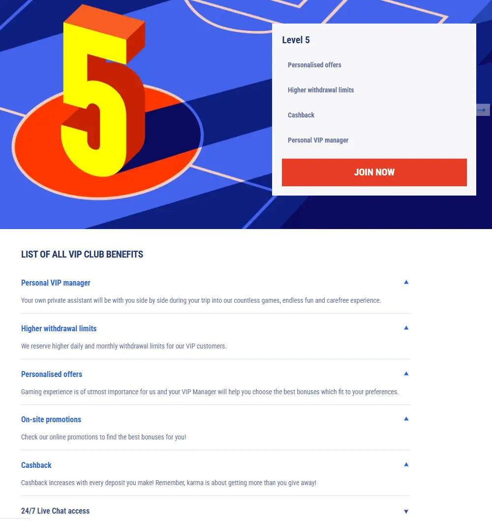 Tikitaka VIP level 5 benefits overview