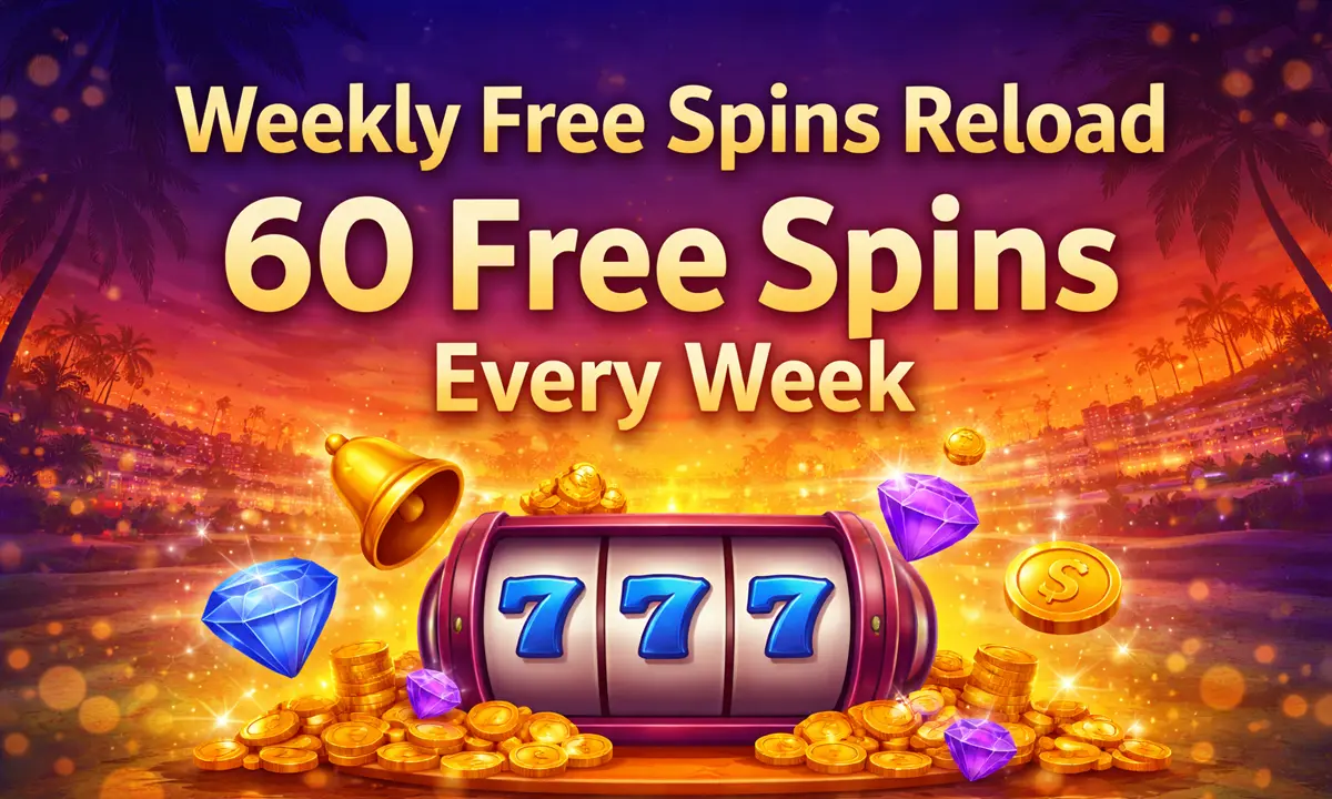 Tikitaka Casino weekly 60 free spins reload offer